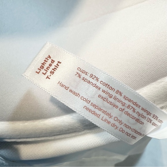 Cacique White Cotton T-Shirt Bra Rainbow Pride Strappy Back Front Closure, 44D - Picture 10 of 11